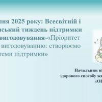 01-07 серпня 2025 року: Всесвітній і Всеукраїнський тиждень підтримки грудного вигодовування